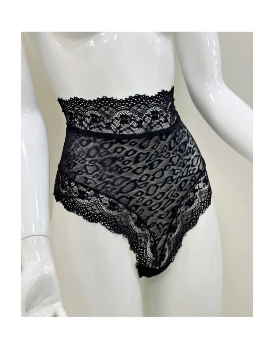 Siyah Dantelli Yüksek Bel Külot Venüs-k1013