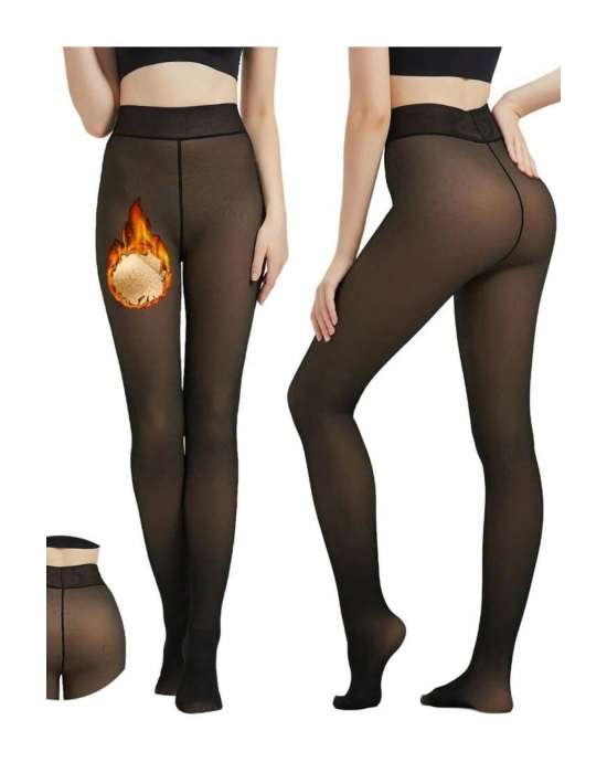 Termal Peluş Siyah Külotlu Çorap Pkc-581