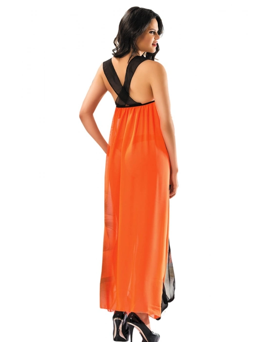 Turuncu Tül Gecelik - 207