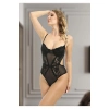Siyah Dantelli Bodysuit - 623s