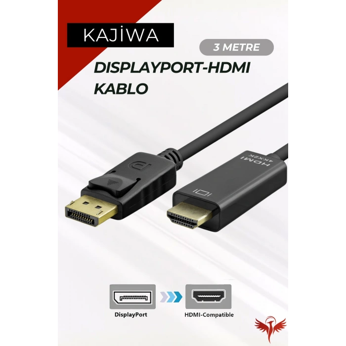 3 METRE DİSPLAYPORT TO HDMI KABLO (DP TO HDMI)
