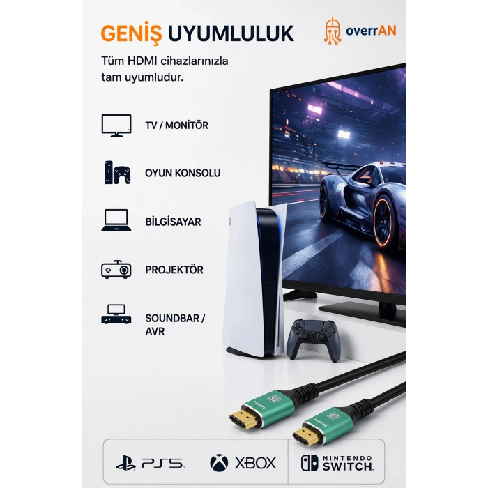 OVERRAN 2.1 HDMI KABLO 1.5 METRE
