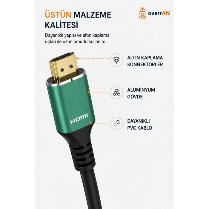 OVERRAN 2.1 HDMI KABLO 3 METRE