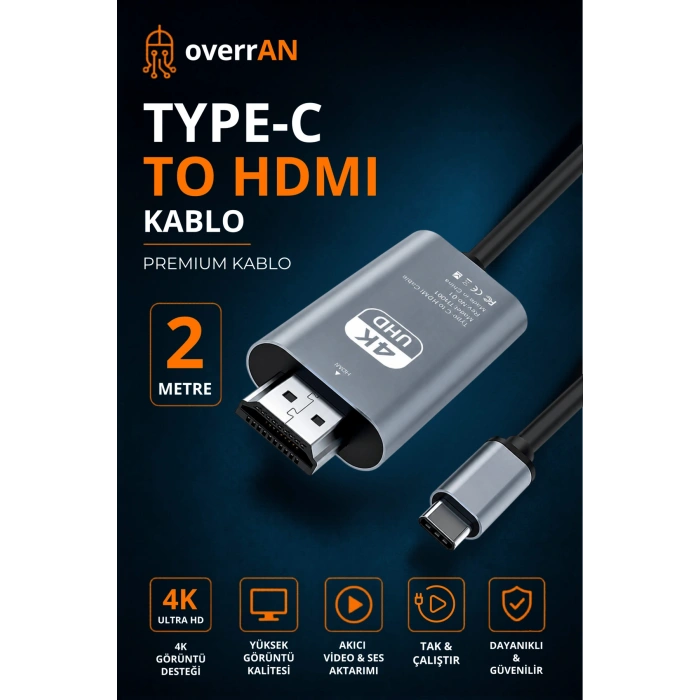 OVERRAN TYPE-C TO HDMI KABLO