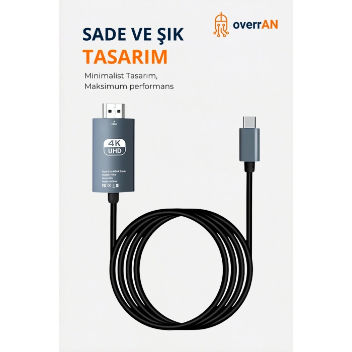 OVERRAN TYPE-C TO HDMI KABLO