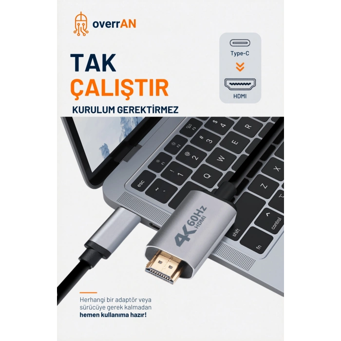 OVERRAN TYPE-C TO HDMI KABLO