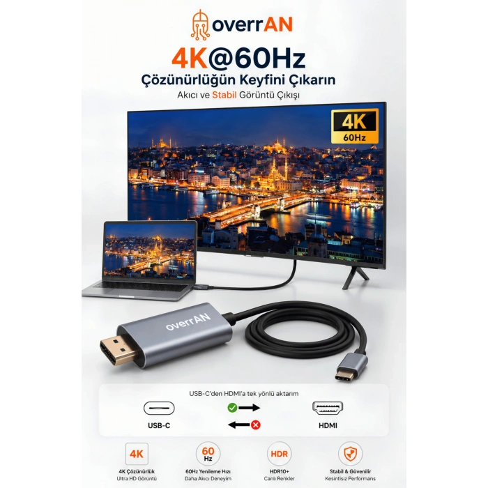OVERRAN TYPE-C TO HDMI KABLO