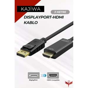 3 METRE DİSPLAYPORT TO HDMI KABLO (DP TO HDMI)