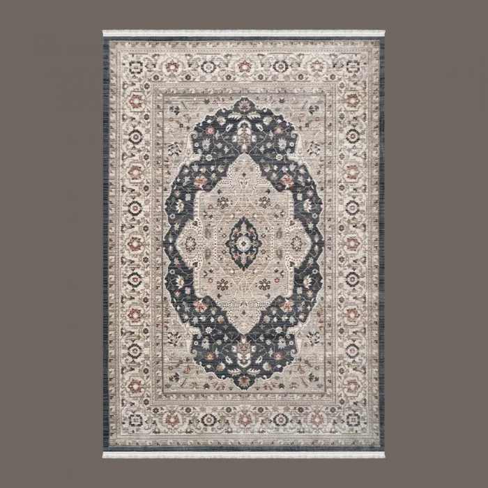 Butik Yıkanabilir Klasik Desen Mavi Oturma Odası Salon Mutfak Genç Odası Halısı