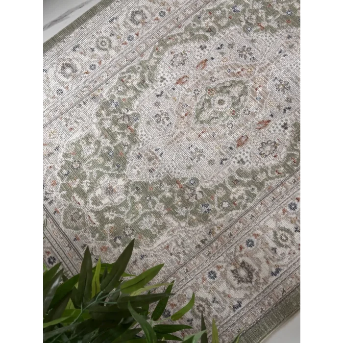 Butik Yıkanabilir Klasik Desen Yeşil Oturma Odası Salon Mutfak Genç Odası Halısı