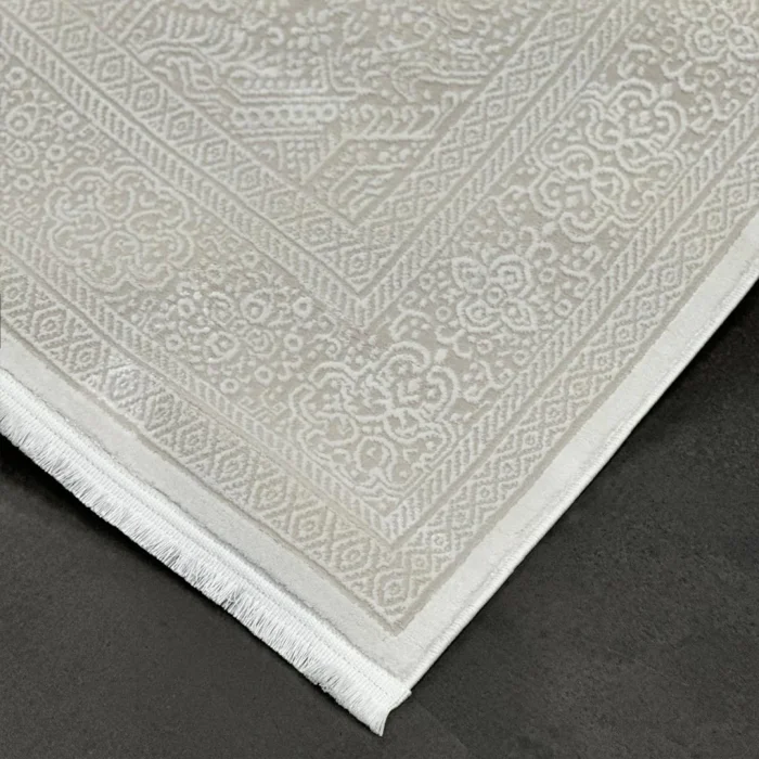 Çırağan Lüks Göbekli Klasik Desen Krem Oturma Odası Salon Mutfak Halısı