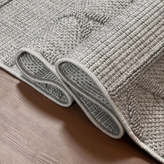 Doha Koleksiyonu Yumuşak Dokulu Bukleli Gri Çocuk Odası Oturma Odası Salon Mutfak Halısı