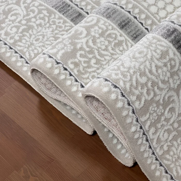 Galata Yumuşak Dokulu Modern Desen Gri Oturma Odası Salon Mutfak Genç Odası Halısı