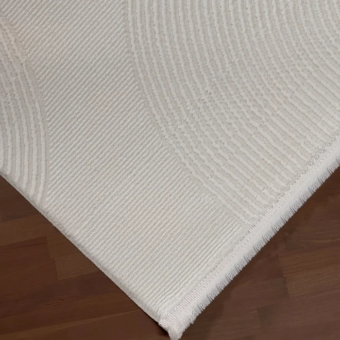 Galata Yumuşak Dokulu Modern Desen Krem Oturma Odası Salon Mutfak Genç Odası Halısı