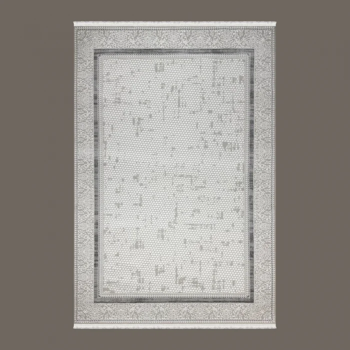 Galata Yumuşak Dokulu Modern Desen Gri Oturma Odası Salon Mutfak Genç Odası Halısı