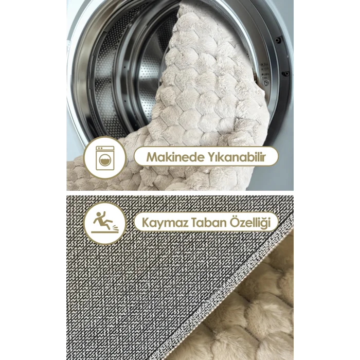 Post Halı Kaymaz Taban Yıkanabilir Tozumaz Peluş Kürk Halı