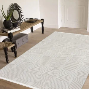 Babil Lüks Modern Bohem Desen Krem Oturma Odası Salon Mutfak Koridor Halısı