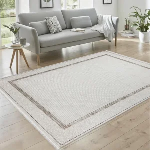 Galata Yumuşak Dokulu Modern Desen Bej Oturma Odası Salon Mutfak Genç Odası Halısı