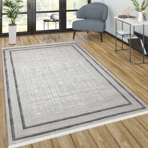 Galata Yumuşak Dokulu Modern Desen Gri Oturma Odası Salon Mutfak Genç Odası Halısı