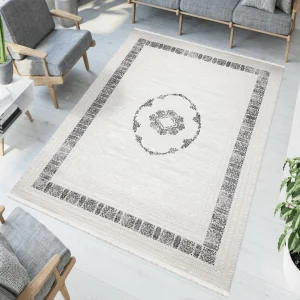 Galata Yumuşak Dokulu Klasik Desen Gri Oturma Odası Salon Mutfak Genç Odası Halısı