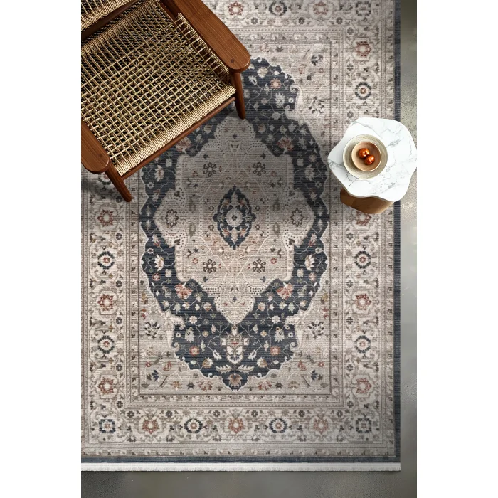 Butik Yıkanabilir Klasik Desen Mavi Oturma Odası Salon Mutfak Genç Odası Halısı