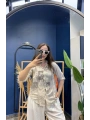 İtalyan File Detaylı Gömlek Bej