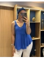 Askılı Pamuk Viscon Bluz Sax