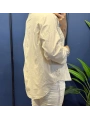 Çiçeği Fisto Desenli Pamuk Gömlek BeJ