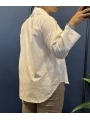 Çiçeği Fisto Desenli Pamuk Gömlek Beyaz