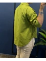 Çiçeği Fisto Desenli Pamuk Gömlek Yeşil