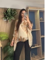 İtalyan Çok Renkli Desenli İpek Pelerin