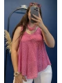 İtalyan Dantel Delikli Bluz Pembe 83476