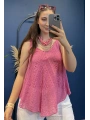 İtalyan Dantel Delikli Bluz Pembe 83476