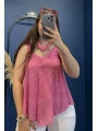 İtalyan Dantel Delikli Bluz Pembe 83476