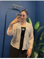 İtalyan Dantelli İşlemeli Ceket Bej