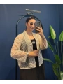 İtalyan Dantelli İşlemeli Ceket Bej
