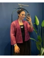 İtalyan Dantelli İşlemeli Ceket Bordo