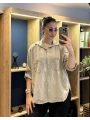 İtalyan Papatya İşlemeli Gömlek 25005 Vizon