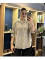 İtalyan Papatya İşlemeli Gömlek 25005 Vizon