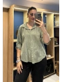 İtalyan Şal Desenli Fistolu Gömlek 23019 Haki
