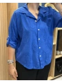 İtalyan Şal Desenli Fistolu Gömlek 23019 Sax