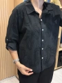 İtalyan Şal Desenli Fistolu Gömlek 23019 Siyah
