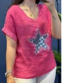 İtalyan Yıldız Desenli Bluz 82722 Pembe