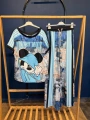 Mavi Mickey Mouse Yazı Detaylı Eşofman Takımı