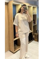 Monogram Desen Gold İnci İşlemeli Eşofman Takımı