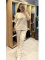 Monogram Desen Gold İnci İşlemeli Eşofman Takımı