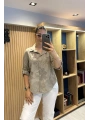 Nakış Desenli Pamuk Gömlek Vizon