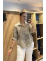 Nakış Desenli Pamuk Gömlek Vizon