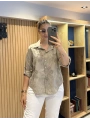 Nakış Desenli Pamuk Gömlek Vizon