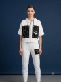 TF Siyah Beyaz Cep Detaylı Taş İşlemeli Premium Eşofman Takımı